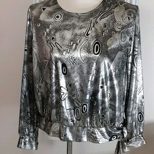 Silver And Black Blouse